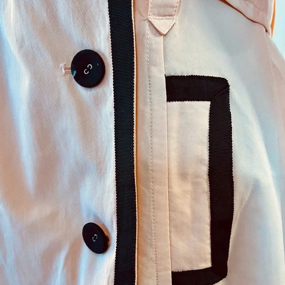 XXI twist Elegant Women's Double feasted Peach/black Trench Coat, M , NWT - Picture 7 of 17